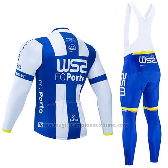 2020 Abbigliamento Ciclismo W52-FC Porto Bianco Blu Manica Lunga e Salopette
